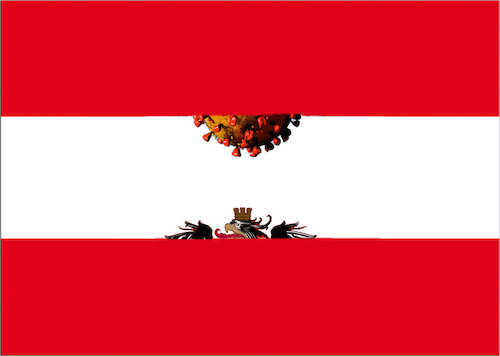 Cartoon: austria (medium) by ab tagged corona,virus,austrio,österreich,lockdown