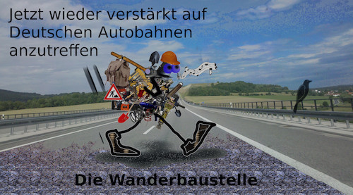 Cartoon: autobahnfrühling (medium) by ab tagged autobahn,stau,baustelle