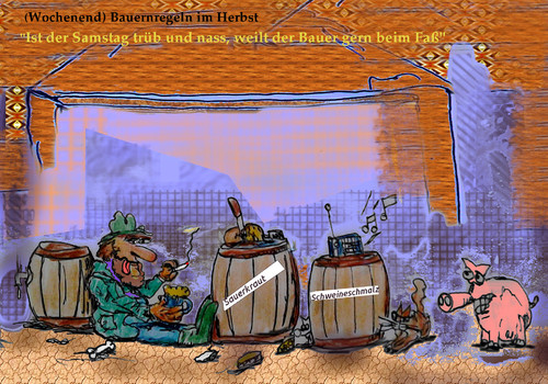 Cartoon: Bauernreglen (medium) by ab tagged bauernregeln,landwirtschaft,bauern,herbst