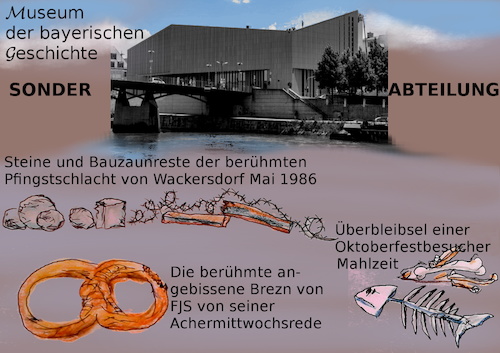 Cartoon: bayern aktuell (medium) by ab tagged bayern,museum,geschichte,kultur,saufen,fressen,polizei,politik,streit,waa