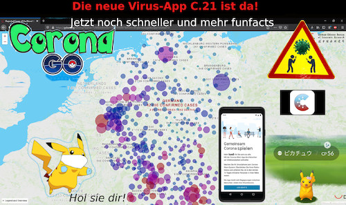 Cartoon: corona app (medium) by ab tagged corona,virus,deutschland,app,smartphone