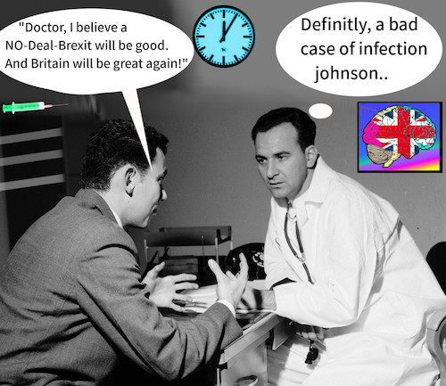 Cartoon: english disease (medium) by ab tagged uk,eu,brexit,pm,boris,johnson,no,deal,chaos