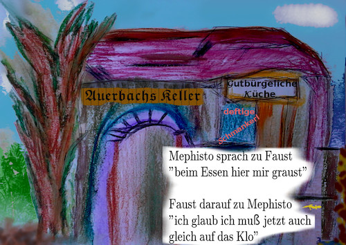 Cartoon: goethe II (medium) by ab tagged goethe,faust,gastro,leipzig