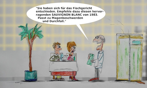 Cartoon: guter sommelier (medium) by ab tagged essen,trinken,gast,restaurant