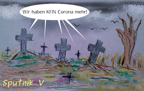 Cartoon: im fernen russland (medium) by ab tagged corona,virus,russland,putin,impfstoff,serum