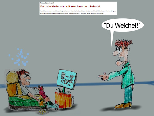 Cartoon: kinder heute (medium) by ab tagged umwelt,plastik,mikro,kinder,jugend,gesundheit