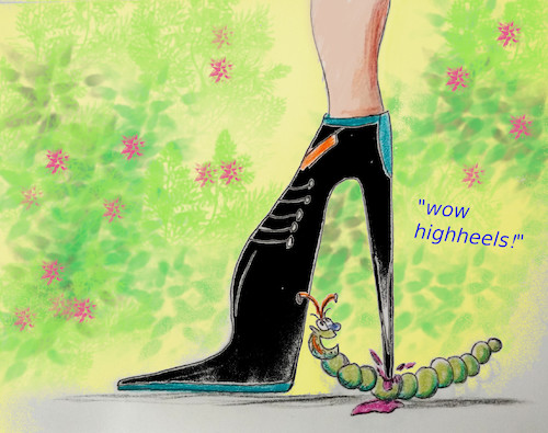 Cartoon: kurzes sommerfeeling (medium) by ab tagged sommer,insekten,schuhe