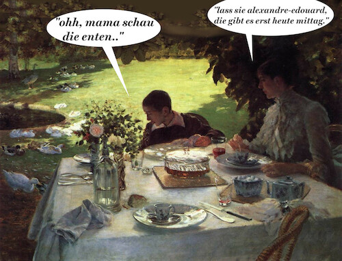 Cartoon: le adel frühstückt (medium) by ab tagged frankreich,adel,essen,sohn,mutter