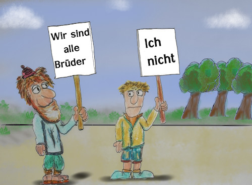 Cartoon: meinungsvielfalt (medium) by ab tagged meinung,plakat,protest
