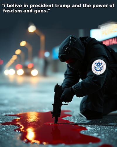 Cartoon: minneapolis (medium) by ab tagged us,usa,ice,agent,officer,trump,shooting,women,dead,tod,bürgerkrieg,gewalt,waffe,faschismus