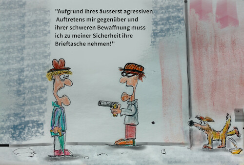 Cartoon: nachahmer (medium) by ab tagged überfall