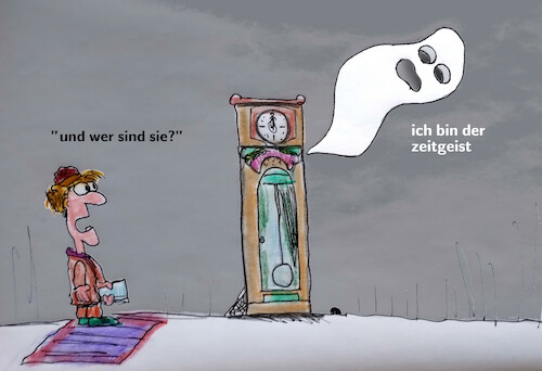 Cartoon: original (medium) by ab tagged uhr,zeit,spuk,gespenst,aktuell