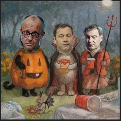 Cartoon: saures oder saures (medium) by ab tagged deutschland,herbst,parteien,cdu,spd,csu,ärger,elend,streit,forderungen,steuer,reformen,saures