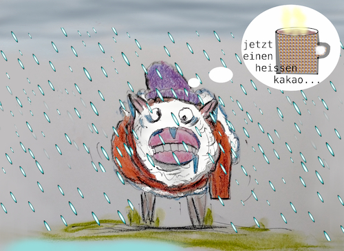 Cartoon: schafskälte (medium) by ab tagged bayern,wetter,kälte,begriff,wetterphänomen,regen