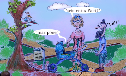 Cartoon: stolze Eltern (medium) by ab tagged kinder,eltern,smartphone