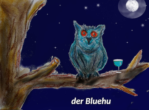 Cartoon: unbekannte vogelwelt (medium) by ab tagged vögel,tiere,natur,mond,getränk,alkohol