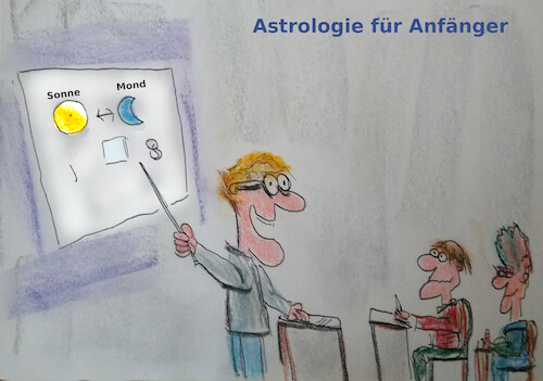 Cartoon: vhs kurs (medium) by ab tagged lernen,volkshochschule,kurs,astrologie,einfach