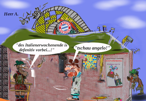 Cartoon: vorbei (medium) by ab tagged fcb,bayern,trainer,münchen,wiesn,wochenende