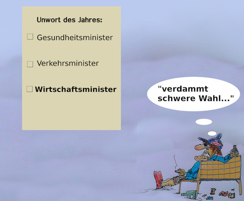 Cartoon: wähle (medium) by ab tagged wort,unwort,jahr