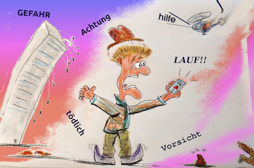 Cartoon: warntag (medium) by ab tagged deutschland,warnung,alarm,panik,angst,stress