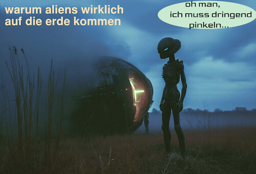 Cartoon: was die regierung verschweigt (medium) by ab tagged erde,regierung,deutschland,ufo,ausserirdische