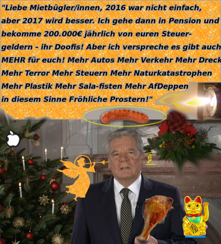 Cartoon: Weihnachtsansprache J. SMAUG (medium) by ab tagged bundespräsident,gauck,ansprache,weihnachten