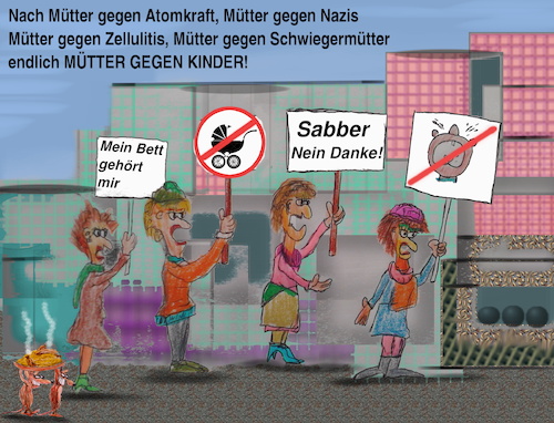 Cartoon: zeitgeistdemo (medium) by ab tagged kinder,mütter,demo,anti