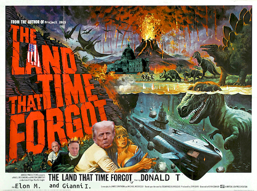 Cartoon: zeitumstellung (medium) by ab tagged sommerzeit,winterzeit,usa,krieg,trump,potus,demenz,ice,waffen,bürgerkrieg