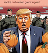 Cartoon: MHGA (small) by ab tagged usa,oktober,november,trump,halloween,wahl,verlierer,miliz,waffen,bürgerkrieg,kürbis,granate