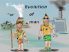 Cartoon: progress (small) by ab tagged man,menkind,past,future,evolution,dirt,smog,plastic