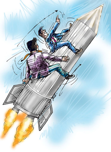 Cartoon: roket (medium) by pisko tagged insan,illus