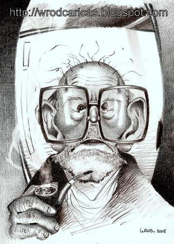 Cartoon: Mircea Eliade (medium) by WROD tagged mircea,eliade,the,great,romanian,personalities