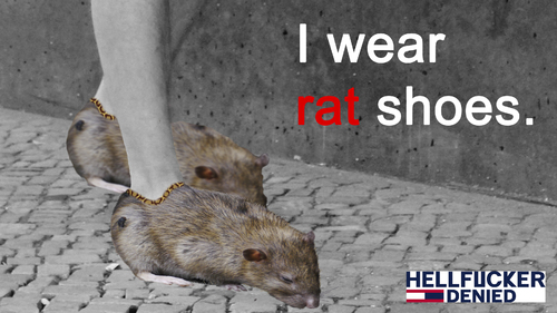 Cartoon: I wear rat shoes. (medium) by Night Owl tagged mode,schuhe,tommy,hilfiger,ratte,rat,rot