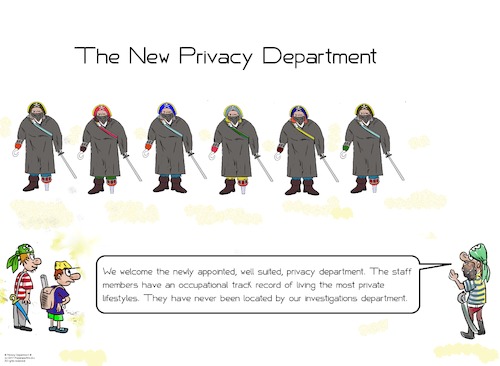 Cartoon: Privacy Department (medium) by paparazziarts tagged privacy,department,appointed,staff,locate,investigations