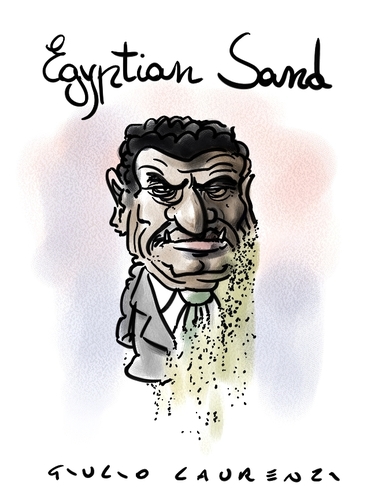 Cartoon: Egyptian Sand (medium) by Giulio Laurenzi tagged egypt,mubarak