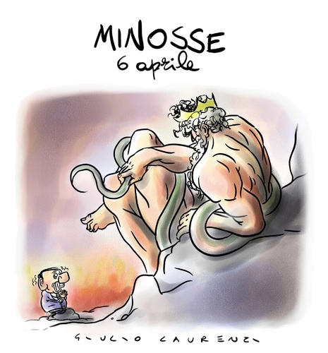 Cartoon: Giudizio Immediato (medium) by Giulio Laurenzi tagged minosse,belusconi