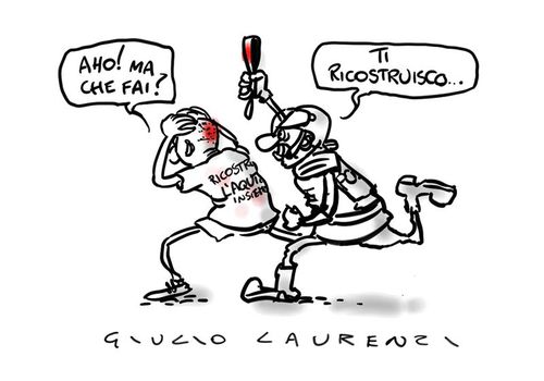 Cartoon: LAquila (medium) by Giulio Laurenzi tagged aquila