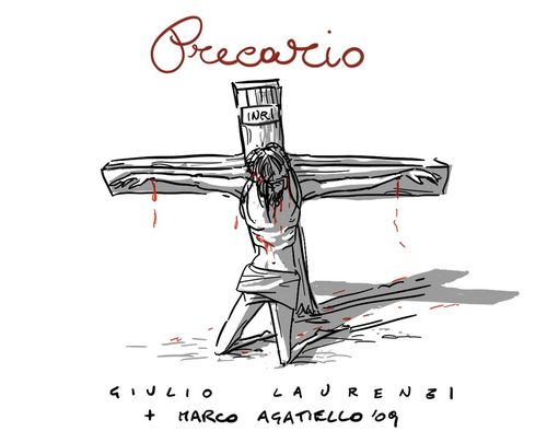 Cartoon: Precario (medium) by Giulio Laurenzi tagged politics,religion