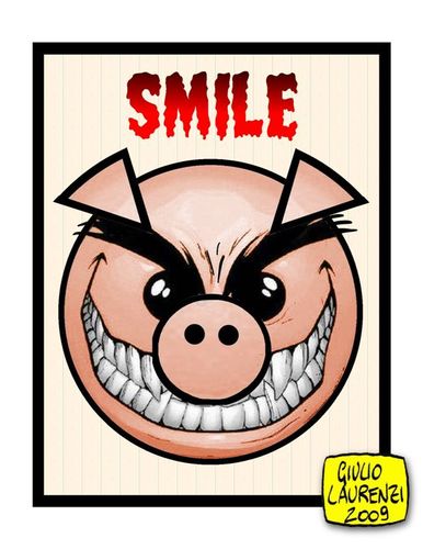 Cartoon: Sorridi (medium) by Giulio Laurenzi tagged politics,swine,flu,h1n1