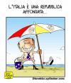 Cartoon: Berlusca at beach (small) by Giulio Laurenzi tagged politics