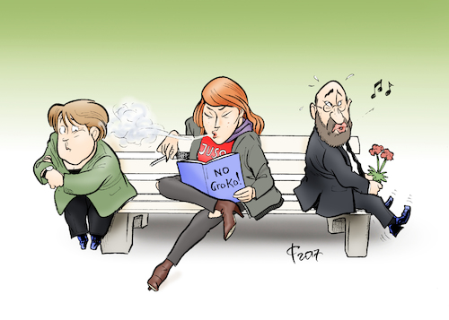 Cartoon: Anstandsdame (medium) by Paolo Calleri tagged deutschland,wahlen,bundestagswahl,parteien,union,merkel,cdu,spd,schulz,groko,neuauflage,petition,juso,jungsozialistinnen,grose,koalition,regierungsbildung,gegner,karikatur,cartoon,paolo,calleri,deutschland,wahlen,bundestagswahl,parteien,union,merkel,cdu,spd,schulz,groko,neuauflage,petition,juso,jungsozialistinnen,grose,koalition,regierungsbildung,gegner,karikatur,cartoon,paolo,calleri