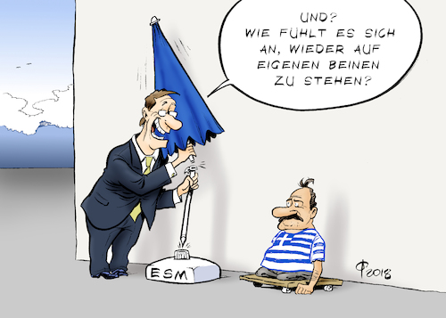 Cartoon: Auf eigenen Beinen (medium) by Paolo Calleri tagged eu,euro,europa,griechenland,hellas,esm,kredite,glaeubiger,rettungsschirm,schuldenkrise,wirtschaft,finanzen,milliardenhilfen,schulden,markt,karikatur,cartoon,paolo,calleri,eu,euro,europa,griechenland,hellas,esm,kredite,glaeubiger,rettungsschirm,schuldenkrise,wirtschaft,finanzen,milliardenhilfen,schulden,markt,karikatur,cartoon,paolo,calleri