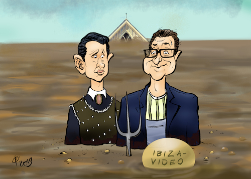 Cartoon: Austrian Gothic (medium) by Paolo Calleri tagged eu,oesterreich,video,sz,spiegel,veroeffentlichung,fpoe,heinz,christian,strache,rechtspopulisten,russland,korruption,kronenzeitung,einflussnahme,geheimgespraech,wahlen,bundeskanzler,sebastian,kurz,karikatur,cartoon,paolo,calleri,eu,oesterreich,video,sz,spiegel,veroeffentlichung,fpoe,heinz,christian,strache,rechtspopulisten,russland,korruption,kronenzeitung,einflussnahme,geheimgespraech,wahlen,bundeskanzler,sebastian,kurz,karikatur,cartoon,paolo,calleri