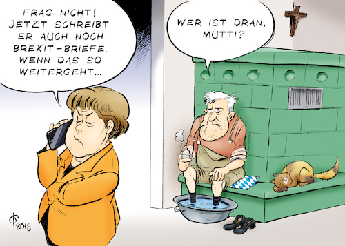 Cartoon: Brexit-Brief (medium) by Paolo Calleri tagged eu,deutschland,uk,grossbritannien,brexit,austritt,bundesinnenminister,horst,seehofer,brief,intervention,verhandlungen,flexibilitaet,sicherheitszusammenarbeit,asylstreit,rechtspopulismus,grenzen,landtagswahl,bayern,union,csu,cdu,merkel,karikatur,cartoon,paolo,calleri,eu,deutschland,uk,grossbritannien,brexit,austritt,bundesinnenminister,horst,seehofer,brief,intervention,verhandlungen,flexibilitaet,sicherheitszusammenarbeit,asylstreit,rechtspopulismus,grenzen,landtagswahl,bayern,union,csu,cdu,merkel,karikatur,cartoon,paolo,calleri