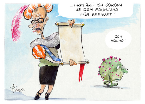 Cartoon: Corona-Ende (medium) by Paolo Calleri tagged corona,covid,pandemie,cdu,merz,parteichef,gesundheit,isolationspflicht,infektionen,virus,karikatur,cartoon,paolo,calleri,corona,covid,pandemie,cdu,merz,parteichef,gesundheit,isolationspflicht,infektionen,virus,karikatur,cartoon,paolo,calleri