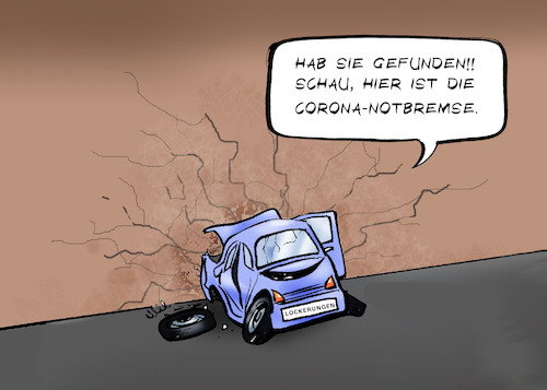 Cartoon: Corona-Notbremse (medium) by Paolo Calleri tagged welt,eu,deutschland,covid,lockerungen,inzidenzen,infektionen,neuinfektionen,mutationen,ministerpraesidenten,konferenz,bundskanzlerin,norbremse,gesellschaft,arbeit,soziales,kurve,fallzahlen,oeffnungen,karikatur,cartoon,paolo,calleri,welt,eu,deutschland,covid,lockerungen,inzidenzen,infektionen,neuinfektionen,mutationen,ministerpraesidenten,konferenz,bundskanzlerin,norbremse,gesellschaft,arbeit,soziales,kurve,fallzahlen,oeffnungen,karikatur,cartoon,paolo,calleri