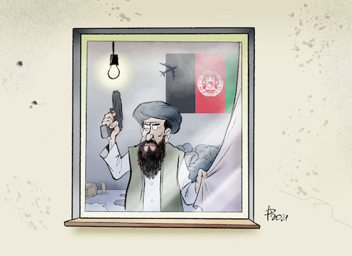 Cartoon: Der Letzte macht das Licht aus (medium) by Paolo Calleri tagged welt,afghanistan,kabul,taliban,machtuebernahme,usa,eu,terrorismus,rueckzug,islamisten,gesellschaft,demokratie,scharia,menschenrechtsverletzungen,frauen,rueckfall,abzug,militaer,streitkraefte,frieden,krieg,not,elend,verantwortung,karikatur,cartoon,paolo,calleri,welt,afghanistan,kabul,taliban,machtuebernahme,usa,eu,terrorismus,rueckzug,islamisten,gesellschaft,demokratie,scharia,menschenrechtsverletzungen,frauen,rueckfall,abzug,militaer,streitkraefte,frieden,krieg,not,elend,verantwortung,karikatur,cartoon,paolo,calleri