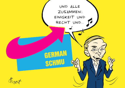 Cartoon: FDP-Bundesparteitag (medium) by Paolo Calleri tagged deutschland,berlin,bundesparteitag,parteitag,fdp,liberale,bundestag,wahlkampf,populismus,lied,deutsche,deutschlandlied,anbiederung,nationalhymne,hymne,fussballer,doppelpass,staatsbuergerschaft,kritik,merkel,fluechtlingspolitik,einwanderung,karikatur,cartoon,paolo,calleri,deutschland,berlin,bundesparteitag,parteitag,fdp,liberale,bundestag,wahlkampf,populismus,lied,deutsche,deutschlandlied,anbiederung,nationalhymne,hymne,fussballer,doppelpass,staatsbuergerschaft,kritik,merkel,fluechtlingspolitik,einwanderung,karikatur,cartoon,paolo,calleri