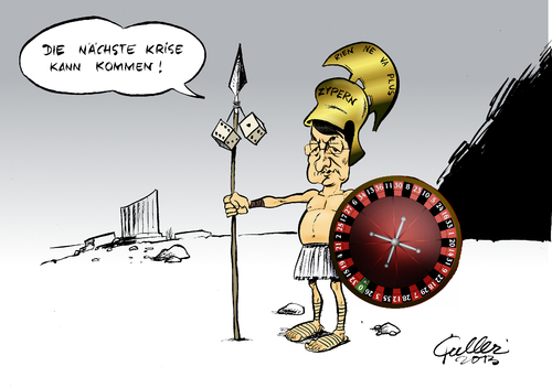 Cartoon: Gewappnet (medium) by Paolo Calleri tagged calleri,paolo,karikatur,anastasiadis,niko,praesident,einnahmen,spielkasino,kasino,gluecksspiel,schulden,bankenkrise,banken,schuldenkrise,eurokrise,euro,eu,nikosia,zypern,zypern,nikosia,eu,euro,eurokrise,schuldenkrise,banken,bankenkrise,schulden,gluecksspiel,kasino,casino,spielkasino,einnahmen,praesident,niko,anastasiadis,karikatur,paolo,calleri