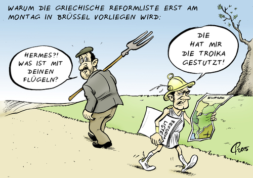 Cartoon: Götterbote (medium) by Paolo Calleri tagged euro,griechenland,eurozone,waehrung,reformen,reformliste,schuldenkrise,grexit,graccident,finanzen,wirtschaft,arbeit,soziales,austeritaet,sparpolitik,syriza,alexis,tsipras,mythologie,goetterbote,hermes,merkur,fluegel,karikatur,cartoon,paolo,calleri,euro,griechenland,eurozone,waehrung,reformen,reformliste,schuldenkrise,grexit,graccident,finanzen,wirtschaft,arbeit,soziales,austeritaet,sparpolitik,syriza,alexis,tsipras,mythologie,goetterbote,hermes,merkur,fluegel,karikatur,cartoon,paolo,calleri